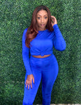 True Blue Ruched Set